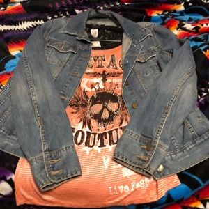 Shirt with jean jacket